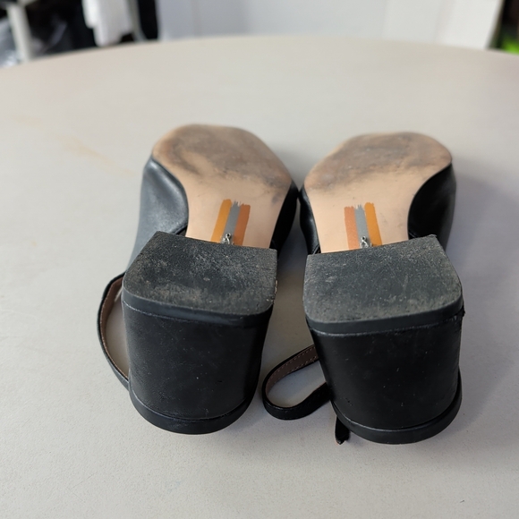 Sam Edelman Black Leather Slingback Heels Pumps SZ 8 Comfy Casual Office Church - Picture 8 of 11